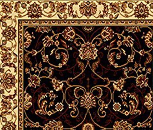 Home Dynamix Ariana Badah Damask Border Area Rug, Black/Ivory, 3-Piece Set
