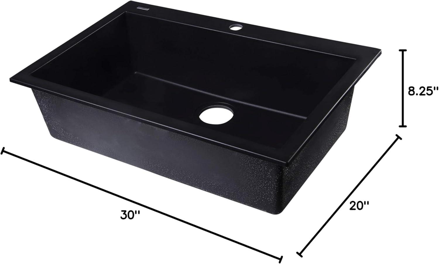 29.88'' L Drop-In Single Bowl Granite Kitchen Sink