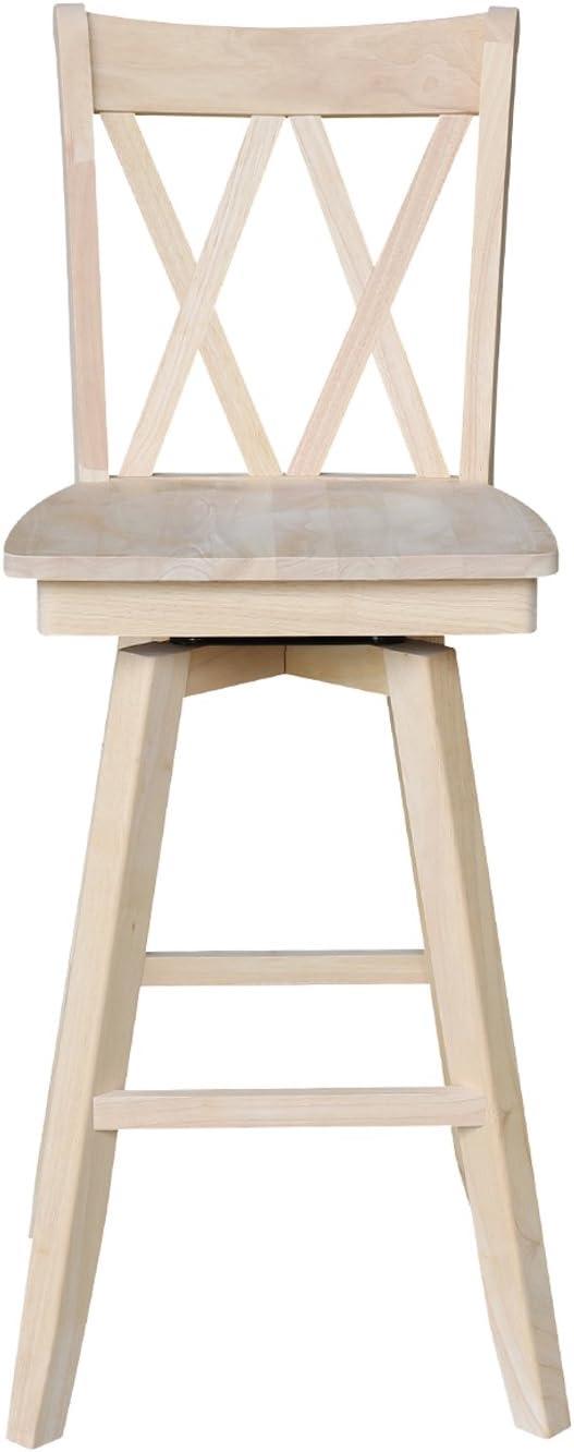 International Concepts Double  inchesX inches Back Bar Height Stool - With Swivel 30 inches Seat Height