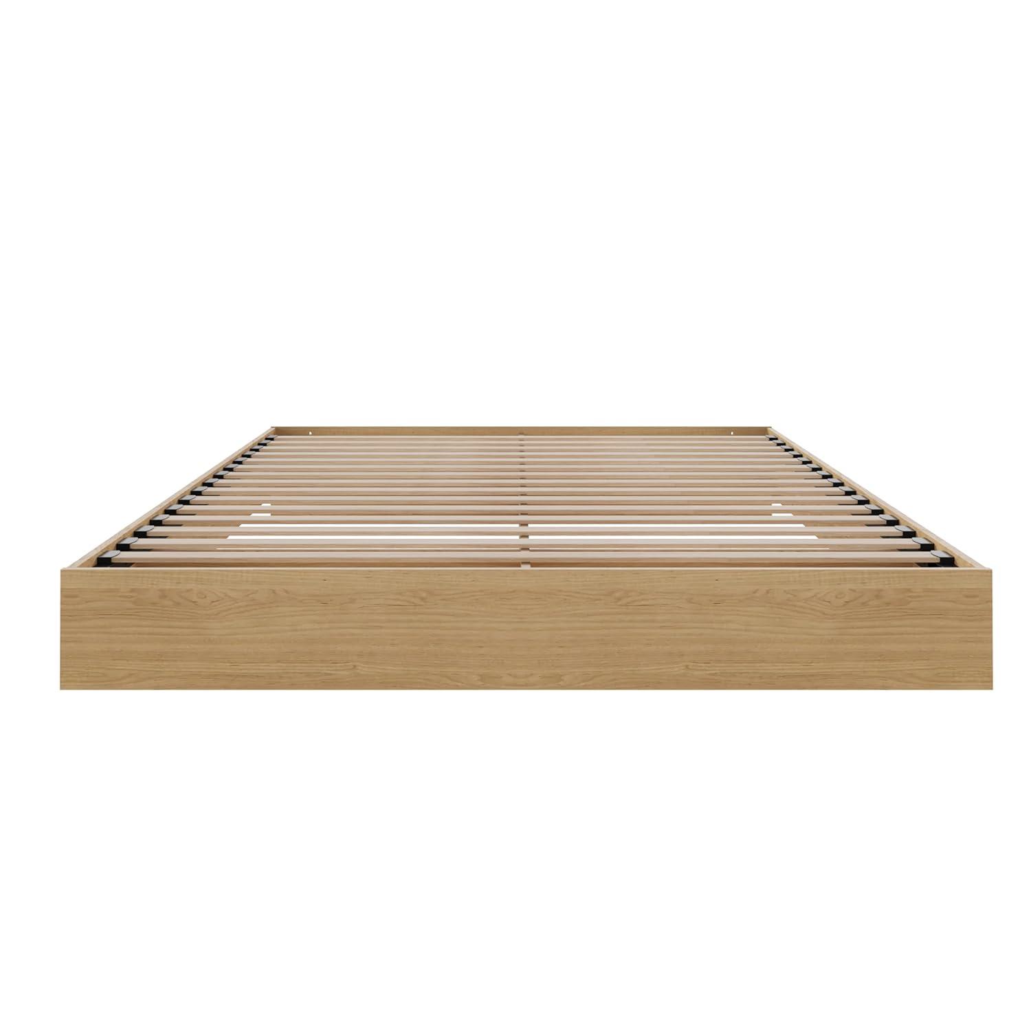 Nexera Full Size Platform Wood Bed Frame, Natural Maple