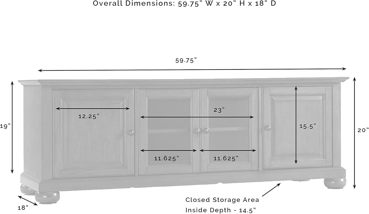 Alexandria TV Stand for TVs up to 60" Mahogany - Crosley: Sleek Design, Media Storage, Cord Management