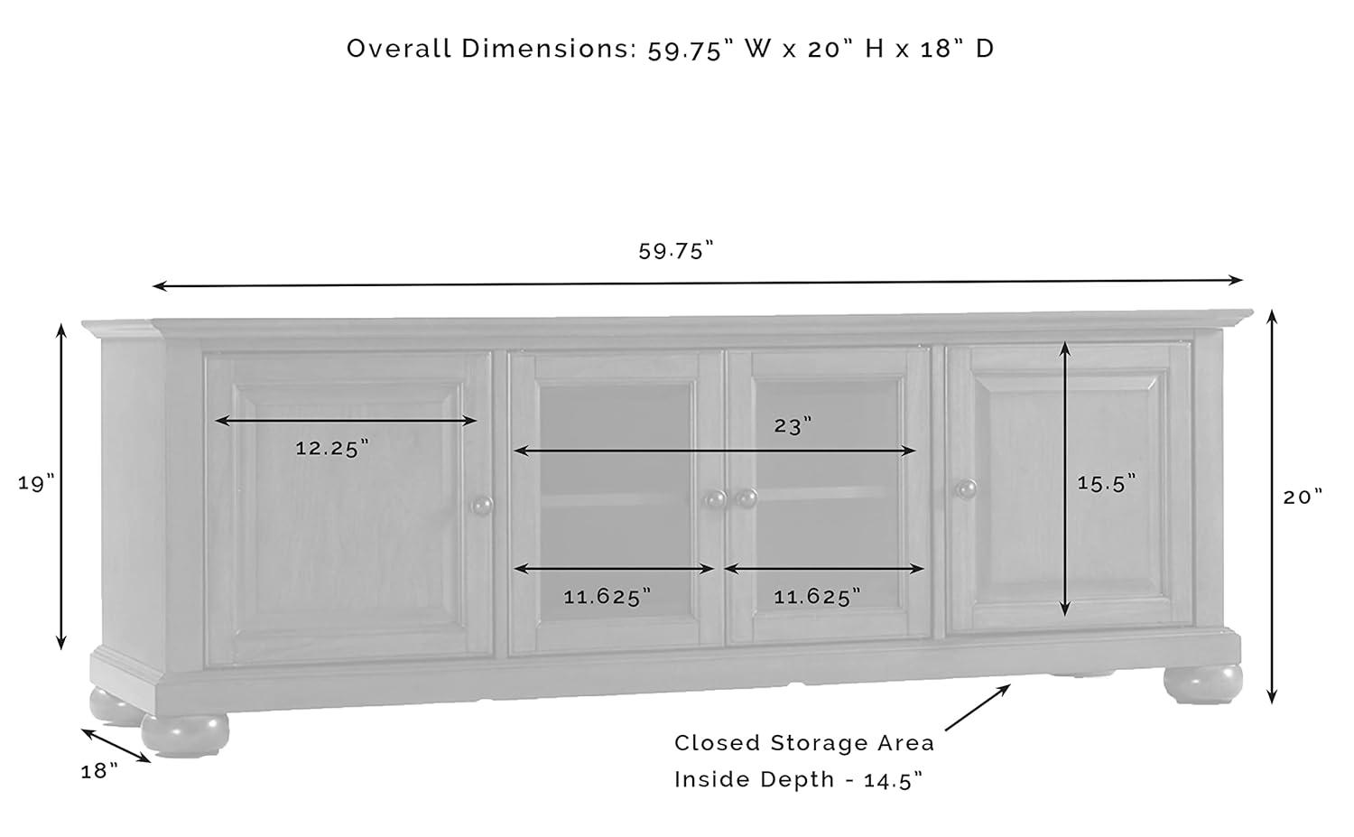 Alexandria TV Stand for TVs up to 60" Mahogany - Crosley: Sleek Design, Media Storage, Cord Management
