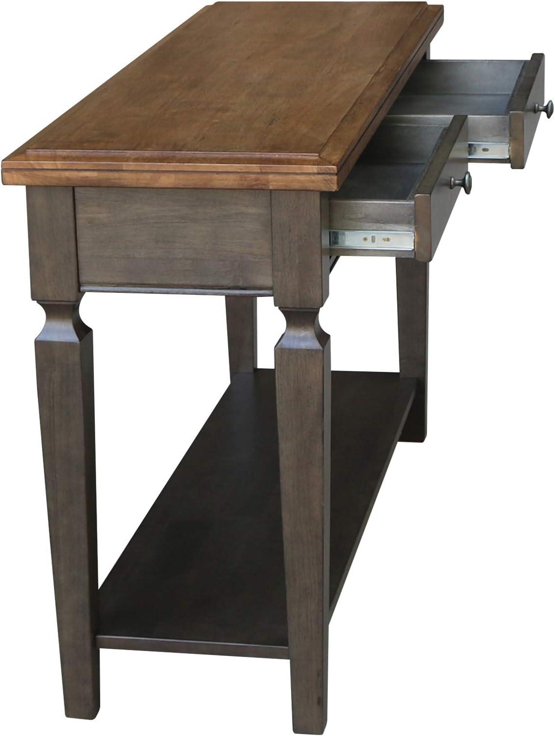 Vista Solid Wood Console/Sofa Table in Hickory/Washed Coal