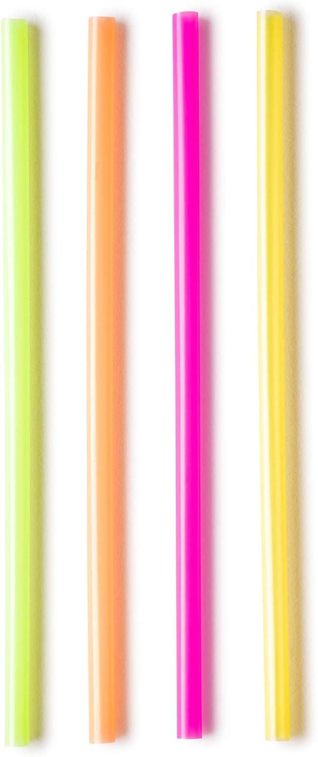 Assorted Color Wide Plastic Smoothie and Boba Straws, 100 Pack