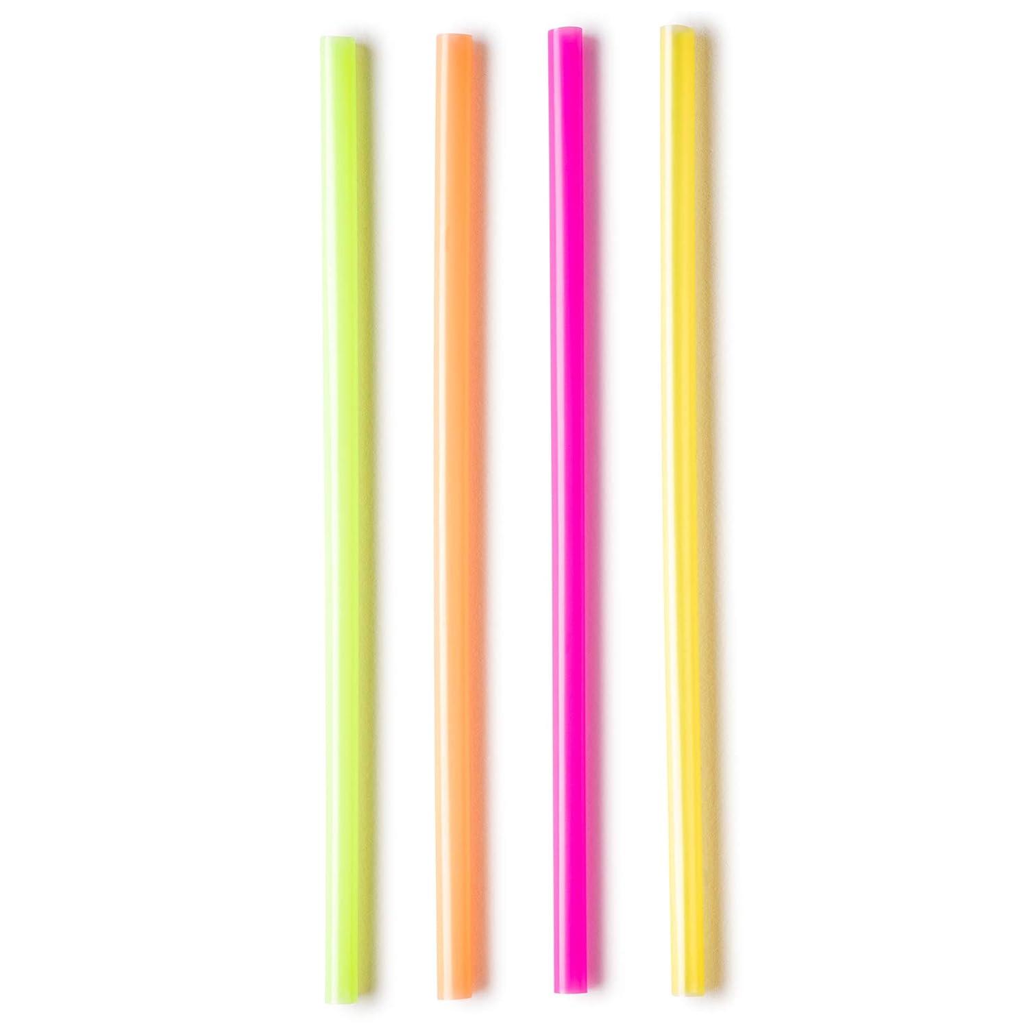 Comfy Package Wide Straws for Drinking & Smoothies [100 Pack] Assorted Colors