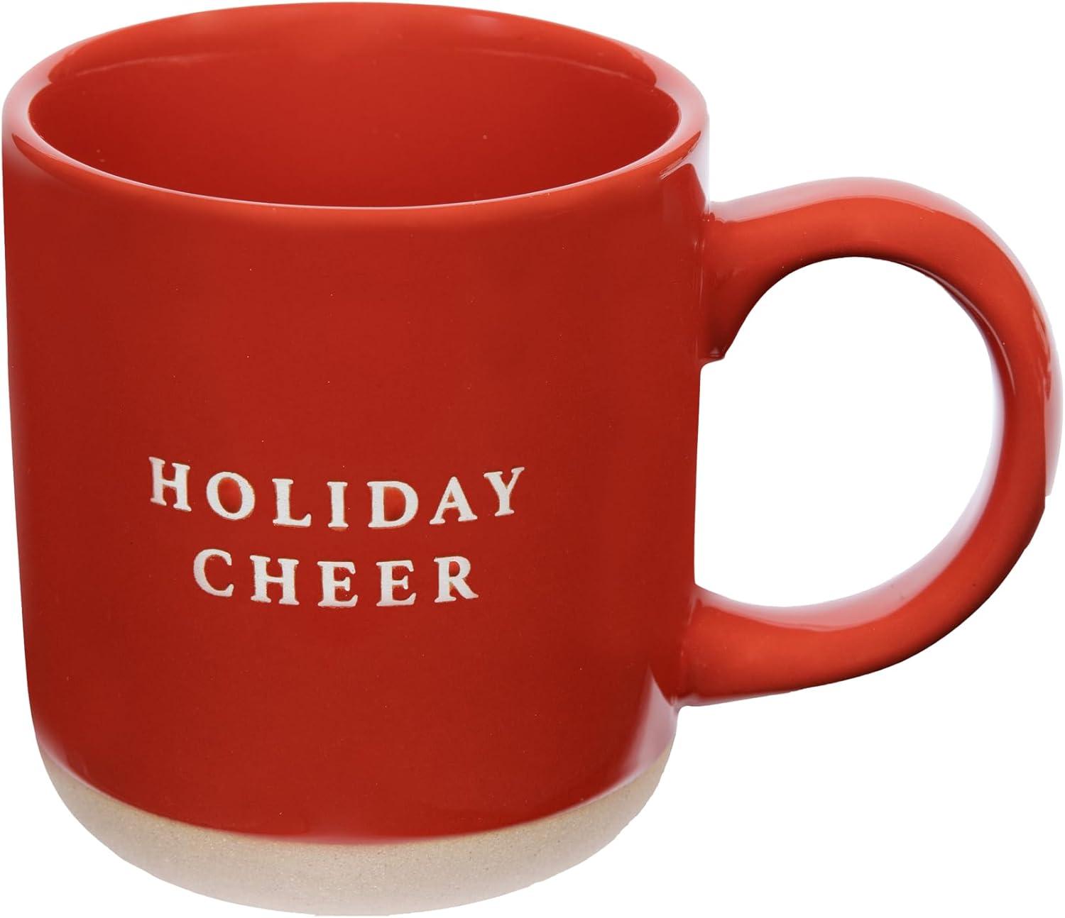 Sweet Water Decor Holiday Cheer Red Stoneware Coffee Mug -14oz