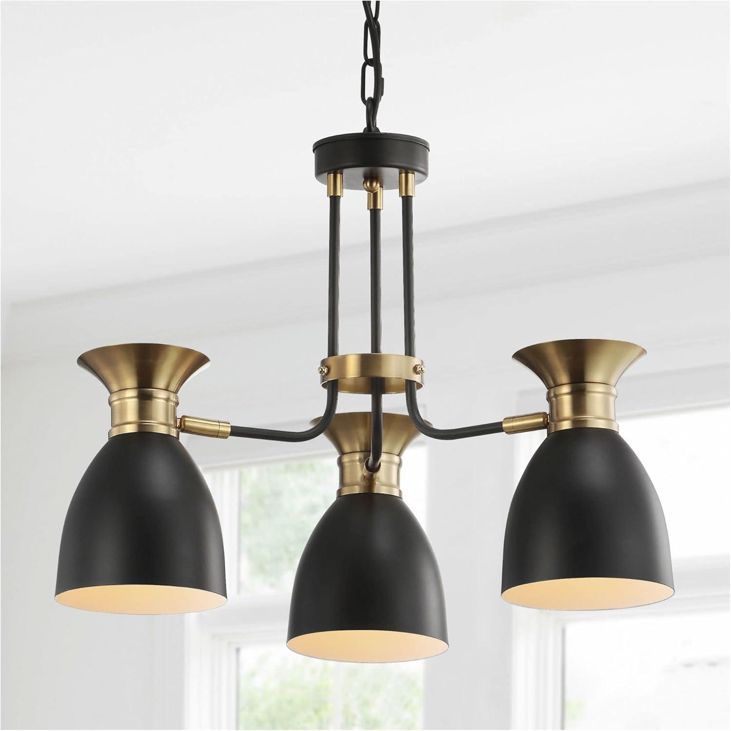 Middleton 20" Black/Brass Gold Metal LED Sputnik Chandelier