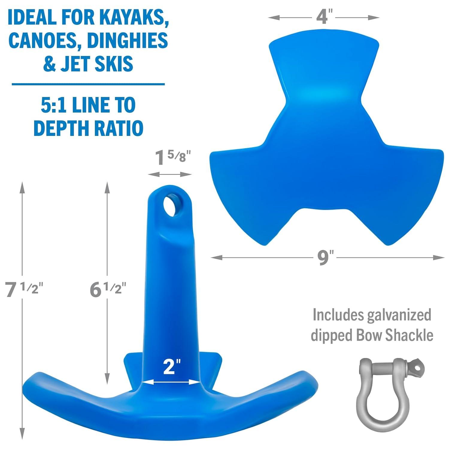 River Anchor 8lb Boat Anchor Mushroom Anchor 8 lb River Anchors for Boats Coated Anchor Marine Grade Pontoon or River Boats, Row Boat, Kayak, Jon Boat 8, 10 or 15 Foot Boat Anchors 12, 20 or 30 Pound