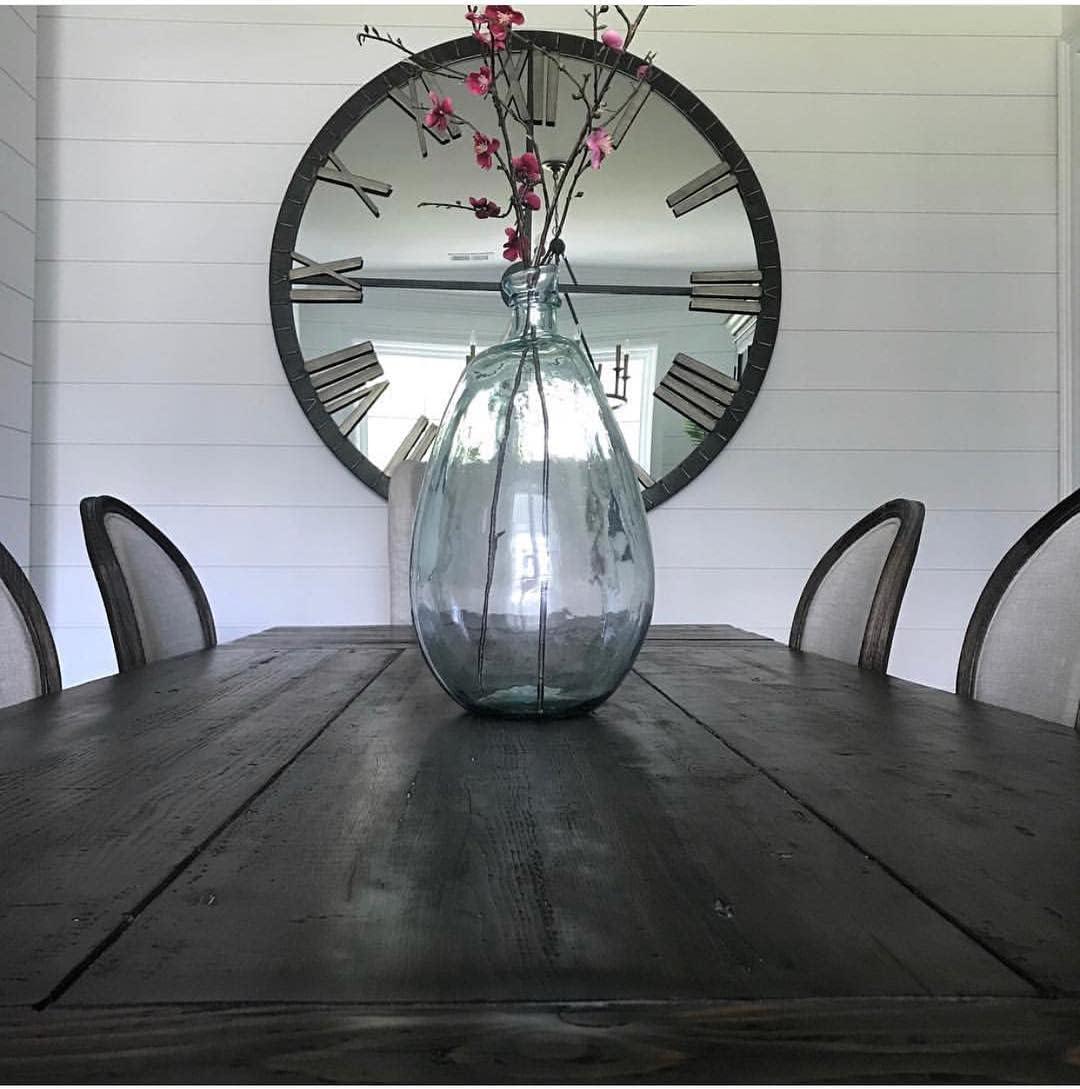 MY SWANKY HOME XL 60" Mirrored Round Wall Clock Oversize Modern Mirror Glass