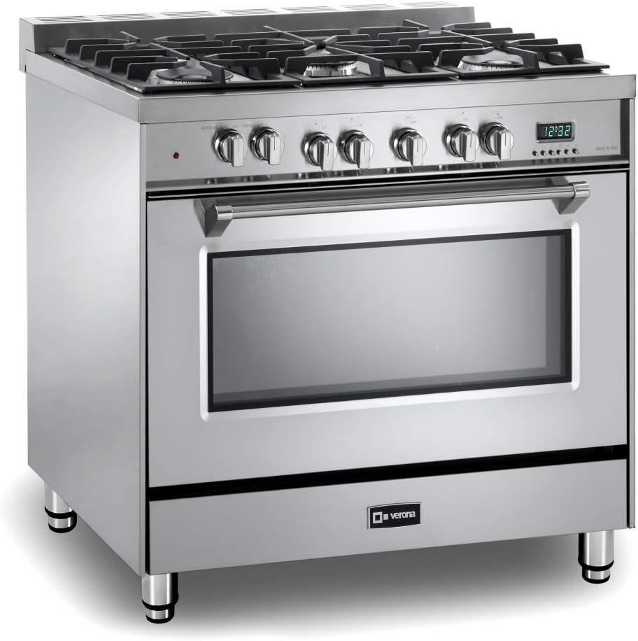 VERONA VPFSGE365SS Stainless Steel 36" Dual Fuel Single Oven Range - Prestige Series