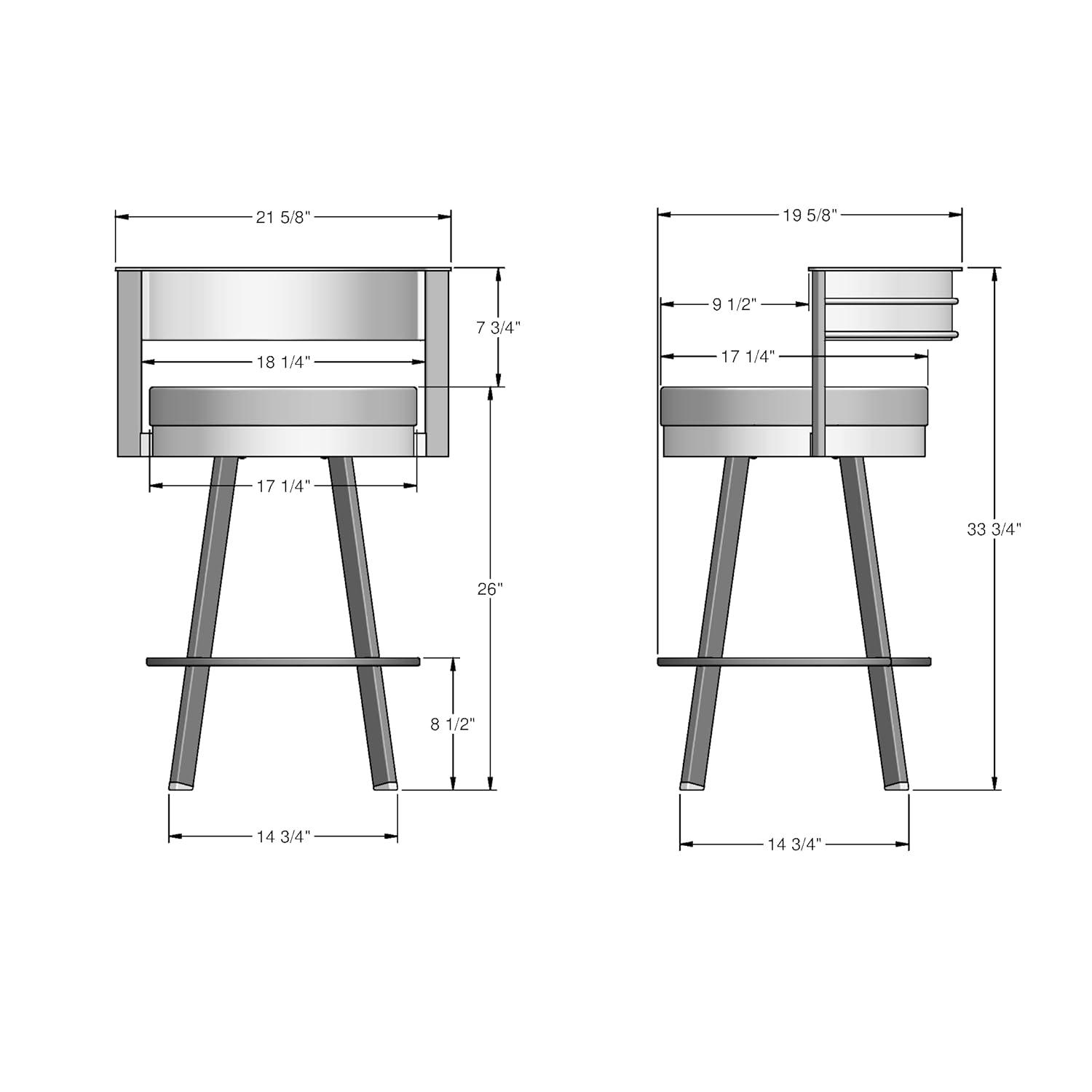 26" Browser Swivel Counter Height Barstool with Upholstered Seat - Amisco