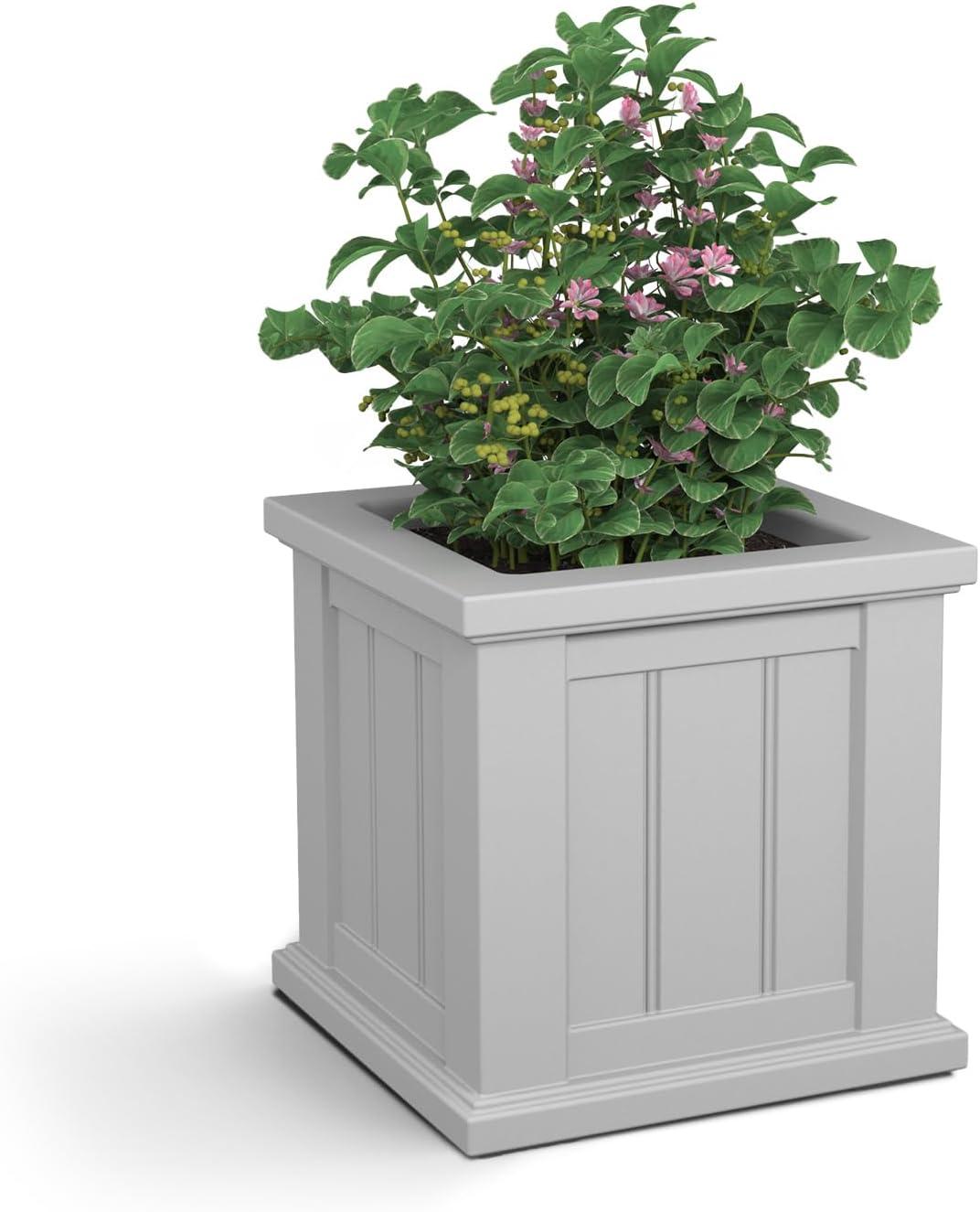 Cape Cod 14" White Polyethylene Outdoor Square Planter