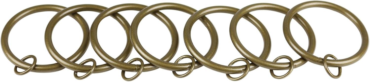 Antique Gold 3-Inch Metal Curtain Rings with Eyelets, Set of 16