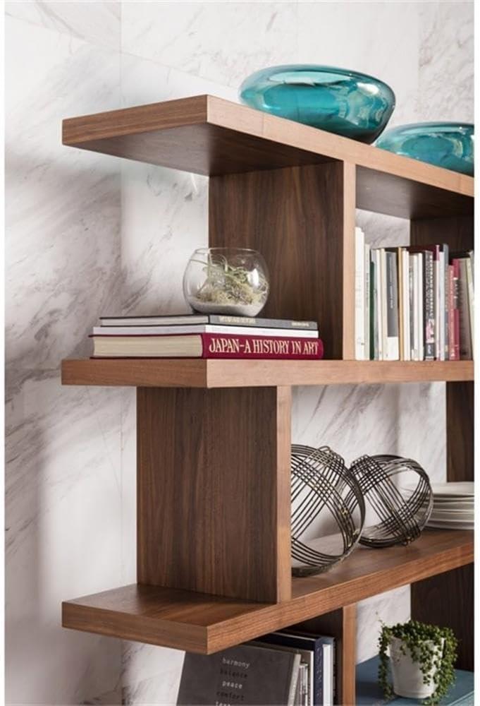 Modern Staggered Bookshelf