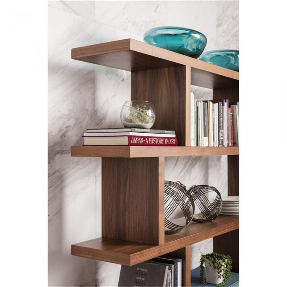 Modern Staggered Bookshelf (63")