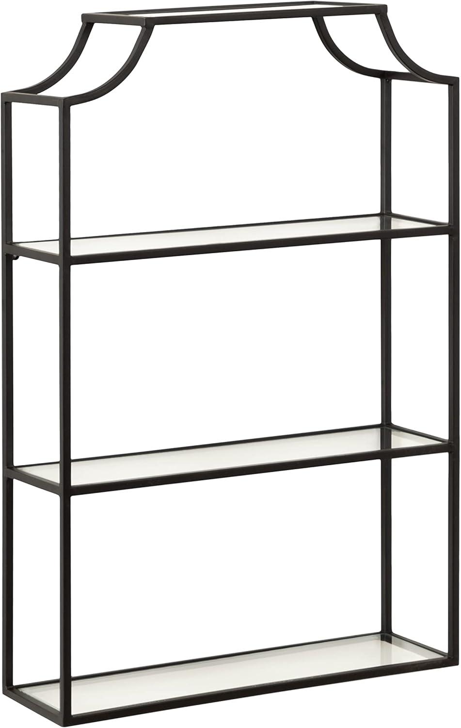 Kate & Laurel All Things Decor 20" x 30" Ciel Tiered Wall Shelf Black: 3-Tier Plastic Floating Shelf, Includes Mounting Hardware