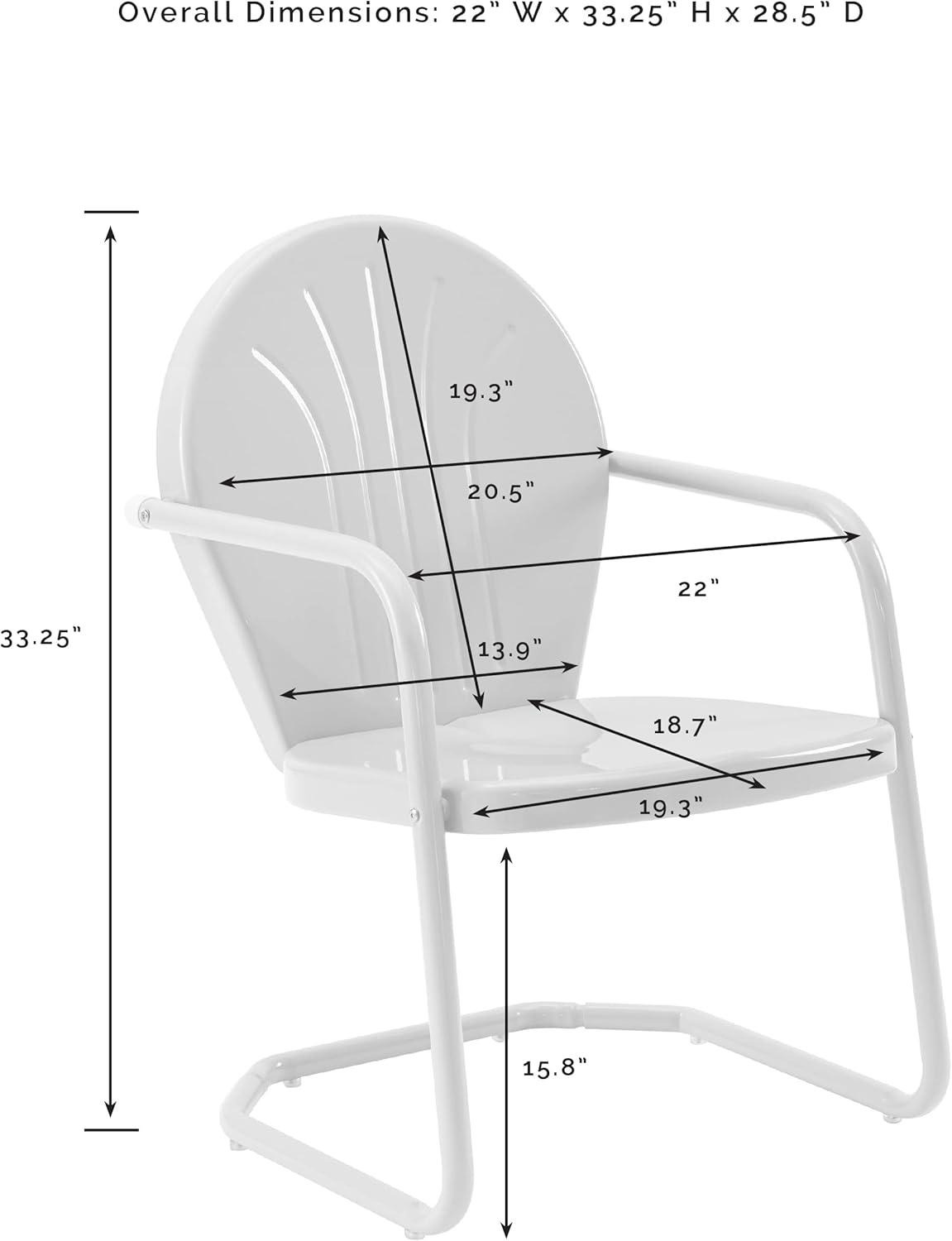 Crosley Furniture  GriffithMetal Chair - White Finish