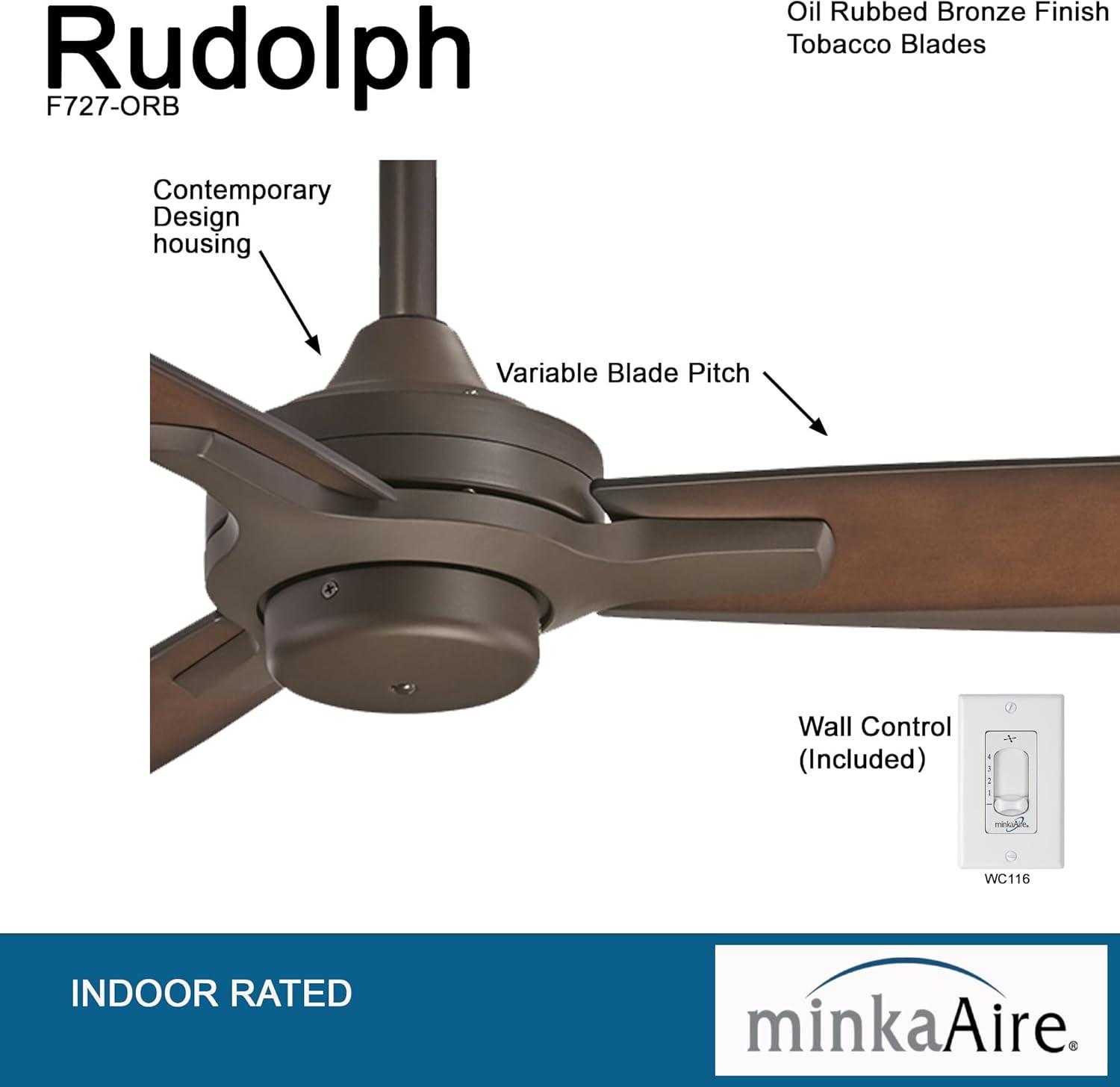 Minka Aire 52" Rudolph 3-Blade Propeller Ceiling Fan with Wall Control