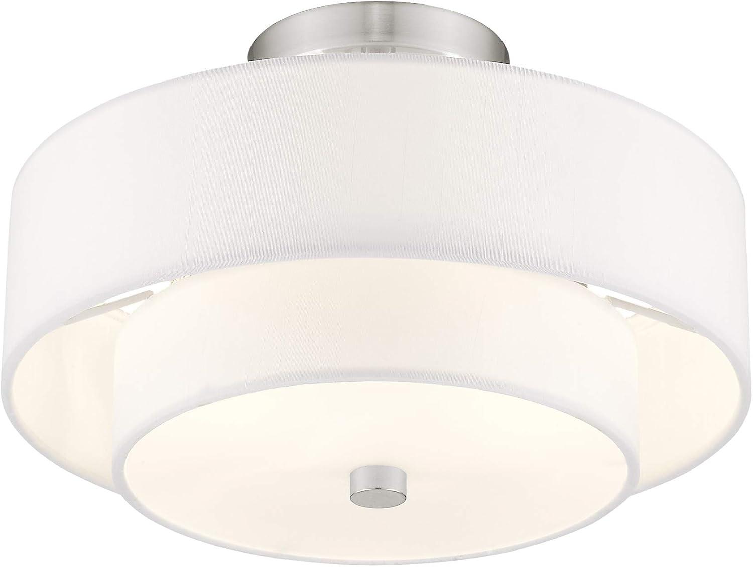 Livex Lighting Claremont 2 - Light Semi-Flush Mount in  Brushed Nickel