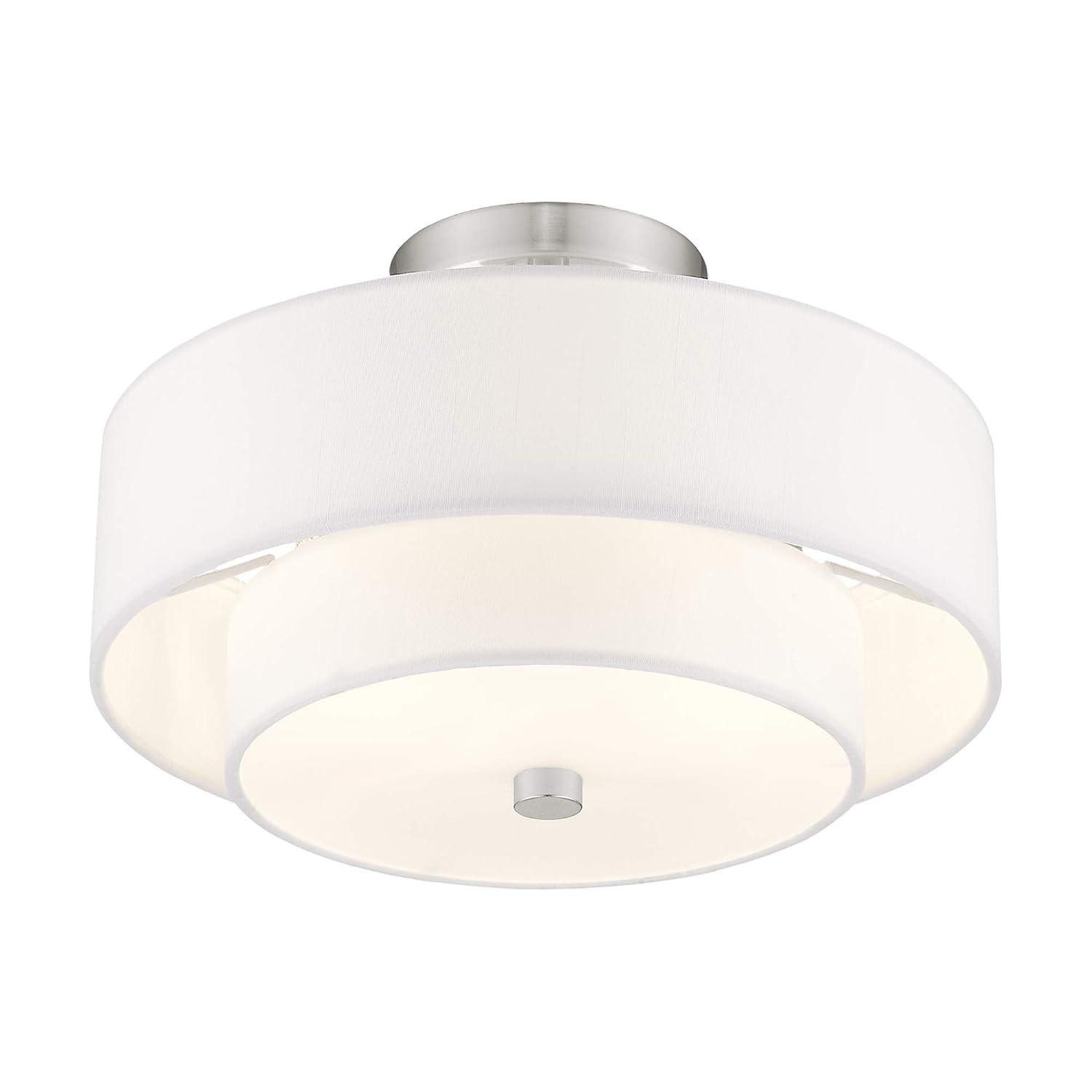 Livex Lighting Claremont 2 - Light Semi-Flush Mount in  Brushed Nickel
