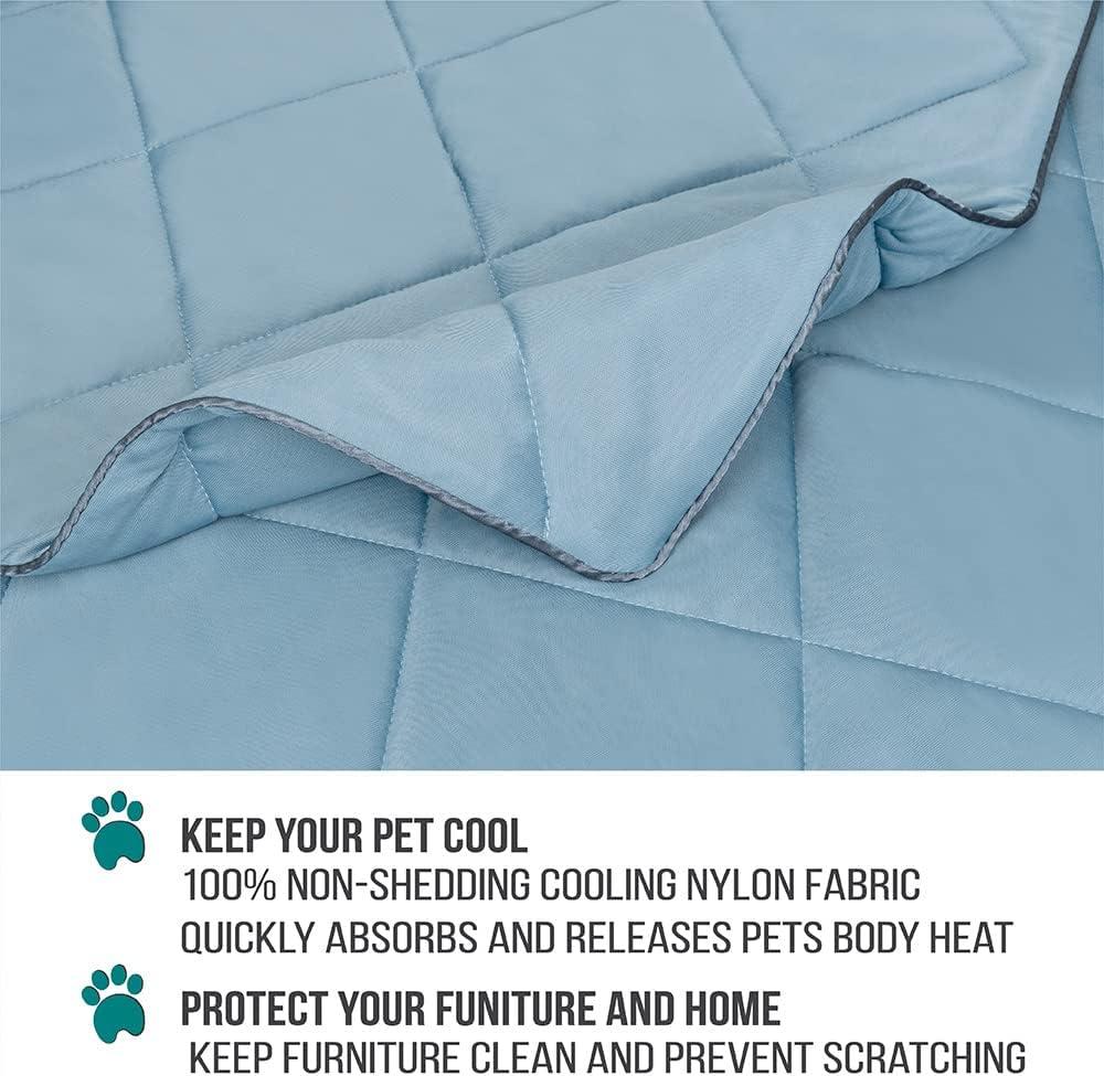 PetAmi Cooling Dog Blanket, Lightweight Reversible Fluffy Fuzzy Pet Throw Furniture Bed Couch Sofa Cover Protector