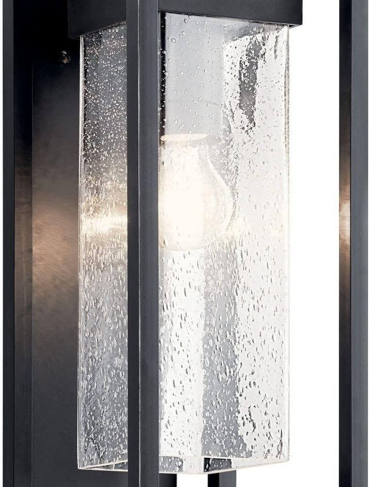 Mercer 16 inch 1 Light Outdoor Wall Light with Clear Seeded Glass in Black Finish