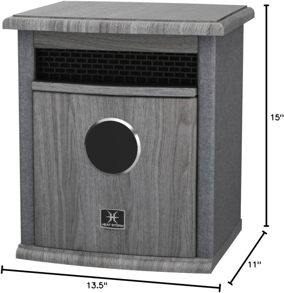 Heat Storm Heat Storm 1500 Watt 5200 BTU Electric High Efficiency Cabinet Space Heater with Adjustable Thermostat , Remote Included and with Digital Display