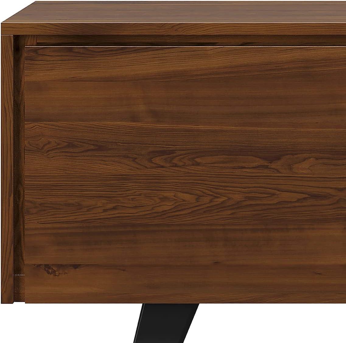 Lowry  63" Wide Modern Industrial TV Media Stand in Walnut For TVs upto 70"