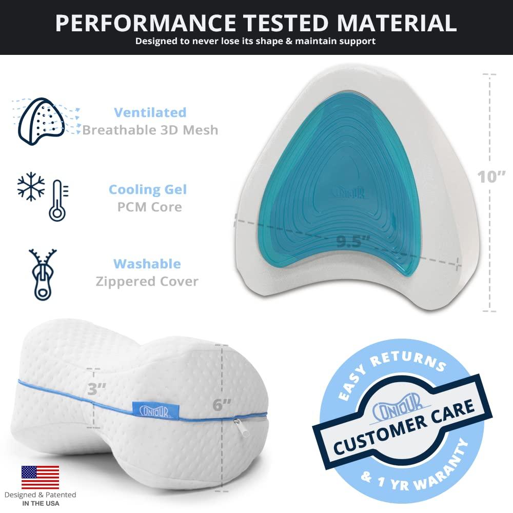 Contour Legacy Cool Side Sleeper Leg & Knee Wedge Pillow Cushion