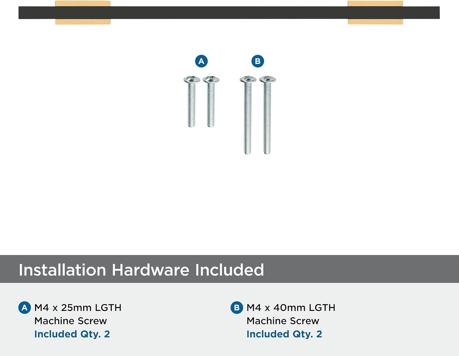 Amerock Urbanite 6-5/16 inch (160mm) Center-to-Center Champagne Bronze/Matte Black Cabinet Pull