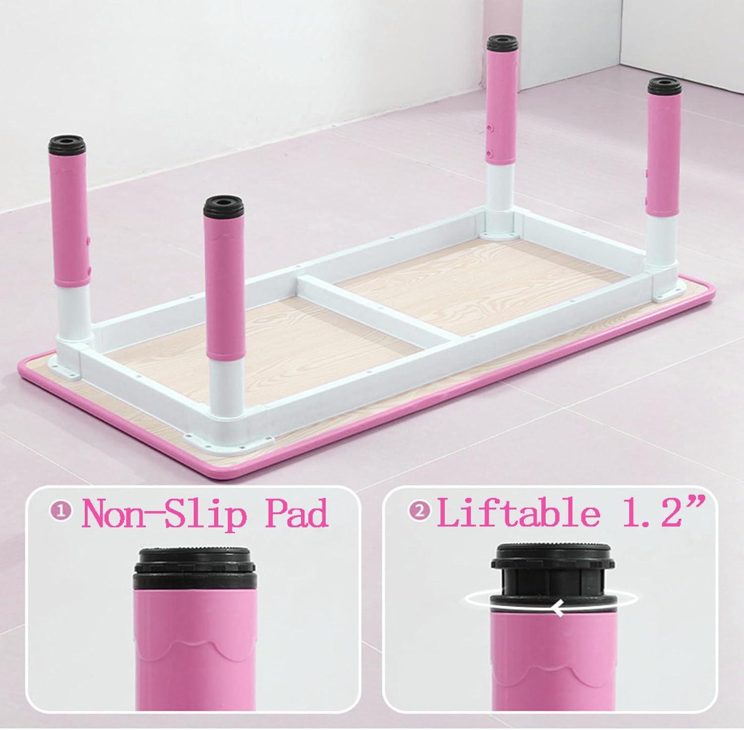 Kids Table and Chairs Set, Height Adjustable Desk With 6 Seats for Ages 2-10,Arts & Crafts Table,Graffiti Desktop, Non-Slip Legs, Max 300lbs, Children Multi-Activity Table for Classrooms,Daycares,Home