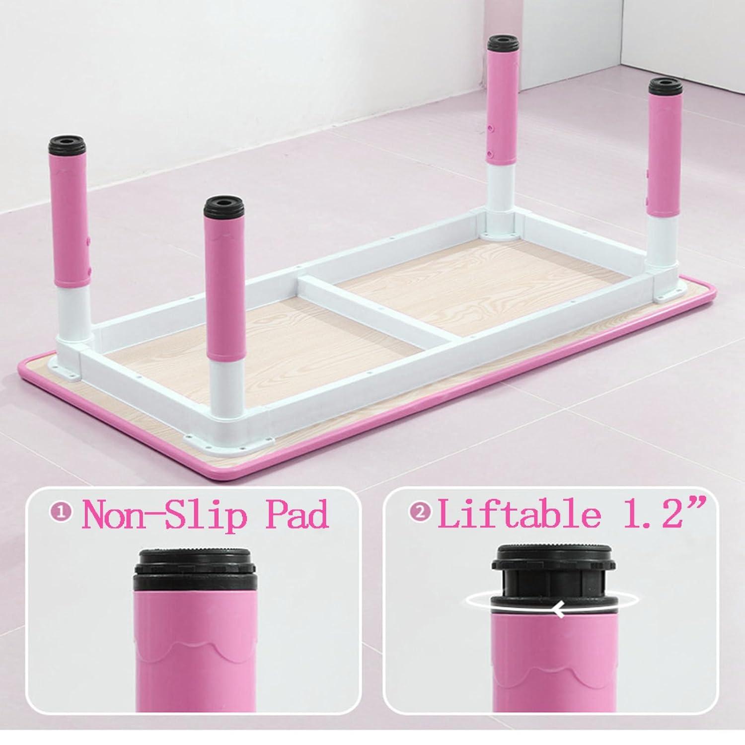 Kids Table and Chairs Set, Height Adjustable Desk With 6 Seats for Ages 2-10,Arts & Crafts Table,Graffiti Desktop, Non-Slip Legs, Max 300lbs, Children Multi-Activity Table for Classrooms,Daycares,Home