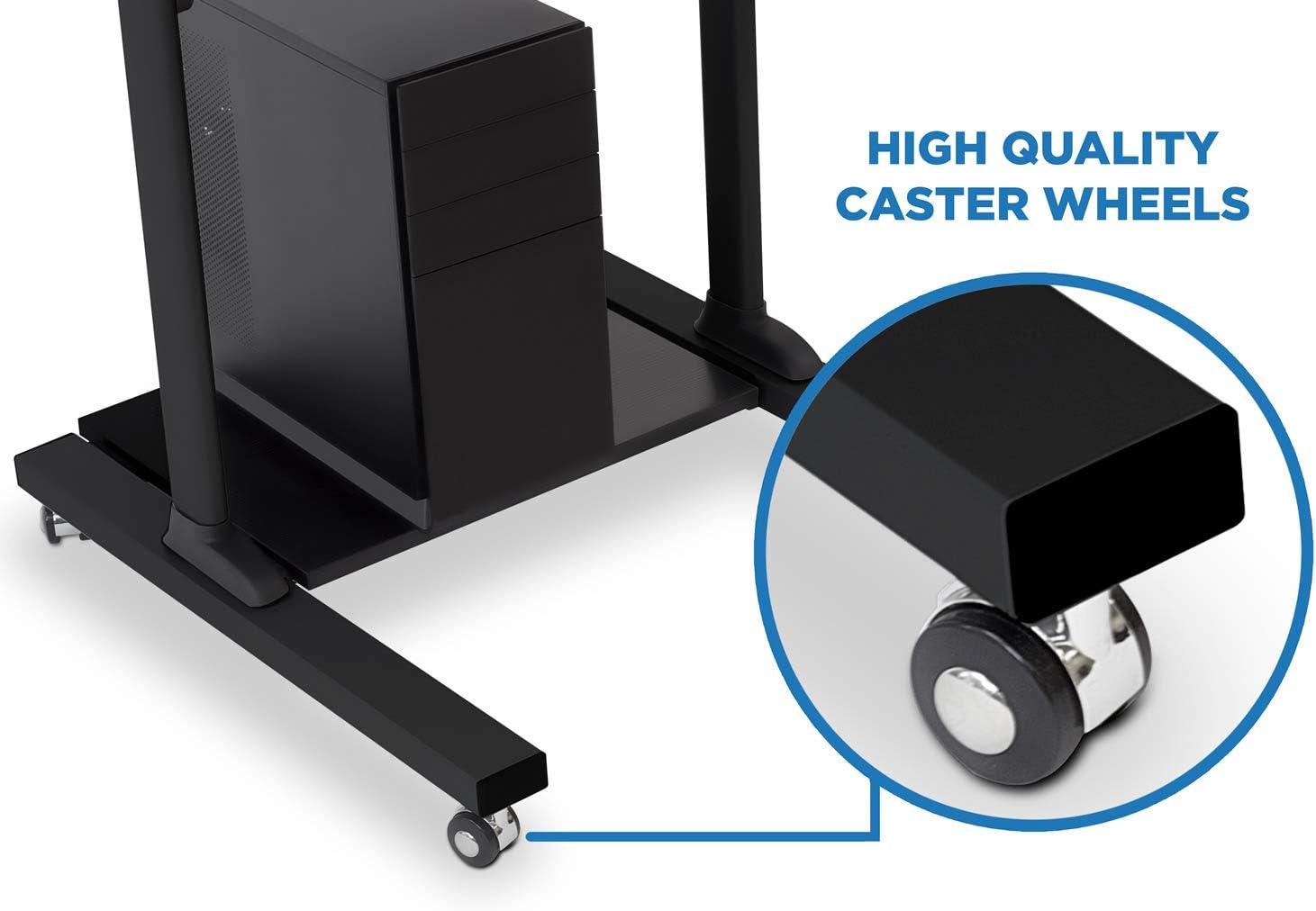 Mount-it Mount-It! Mobile Standing Desk and Rolling Presentation Cart ,27.5-Inch Platform, Locking Wheels