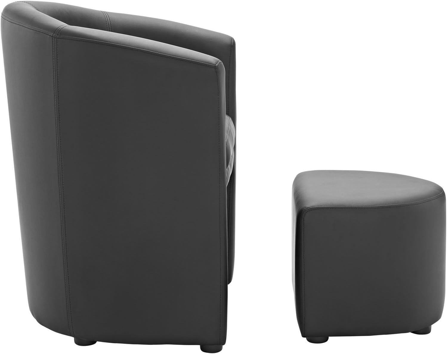Modway Divulge Modern Leatherette Armchair and Ottoman
