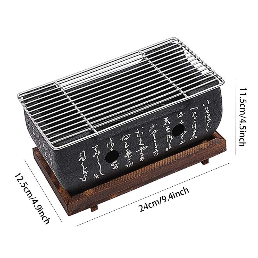 Compact Charcoal Japanese Style Stainless Steel BBQ Grill