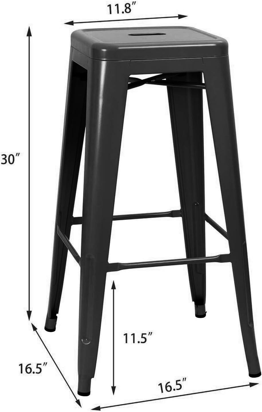 Williston Forge Kohki 24" Counter Stool Metal Bar Stools Counter Height Barstools Backless Indoor/Outdoor Bar Stools Kitchen Counter Stools Chairs(Set of 4)