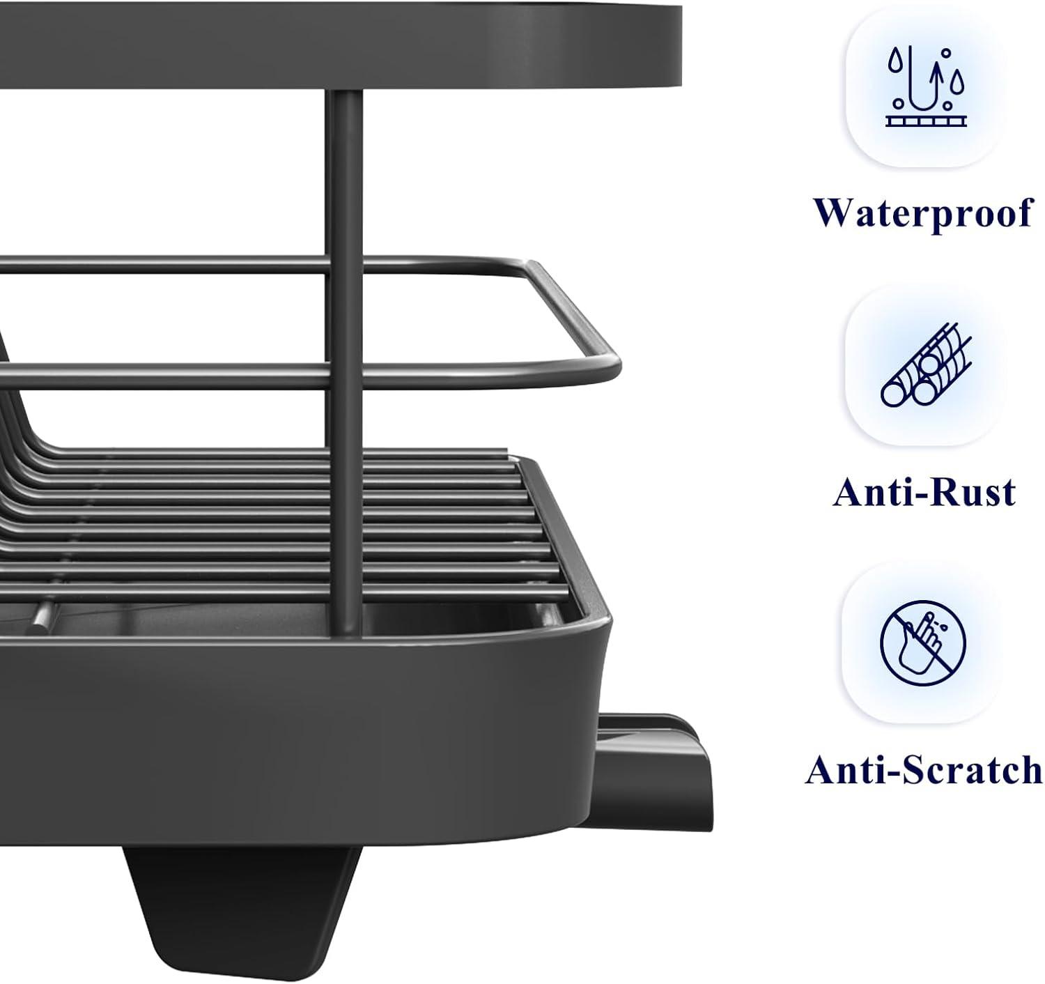 Kitsure Dish Drying Rack with a Cutlery Holder for Kitchen Counter and Sink