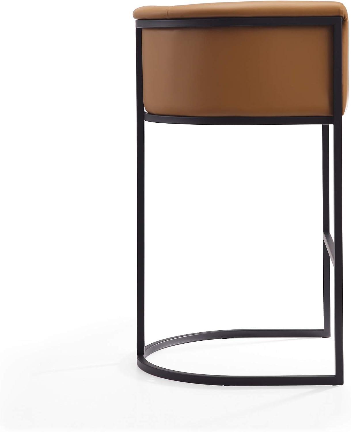 Cosmopolitan Upholstered Metal Barstool - Manhattan Comfort