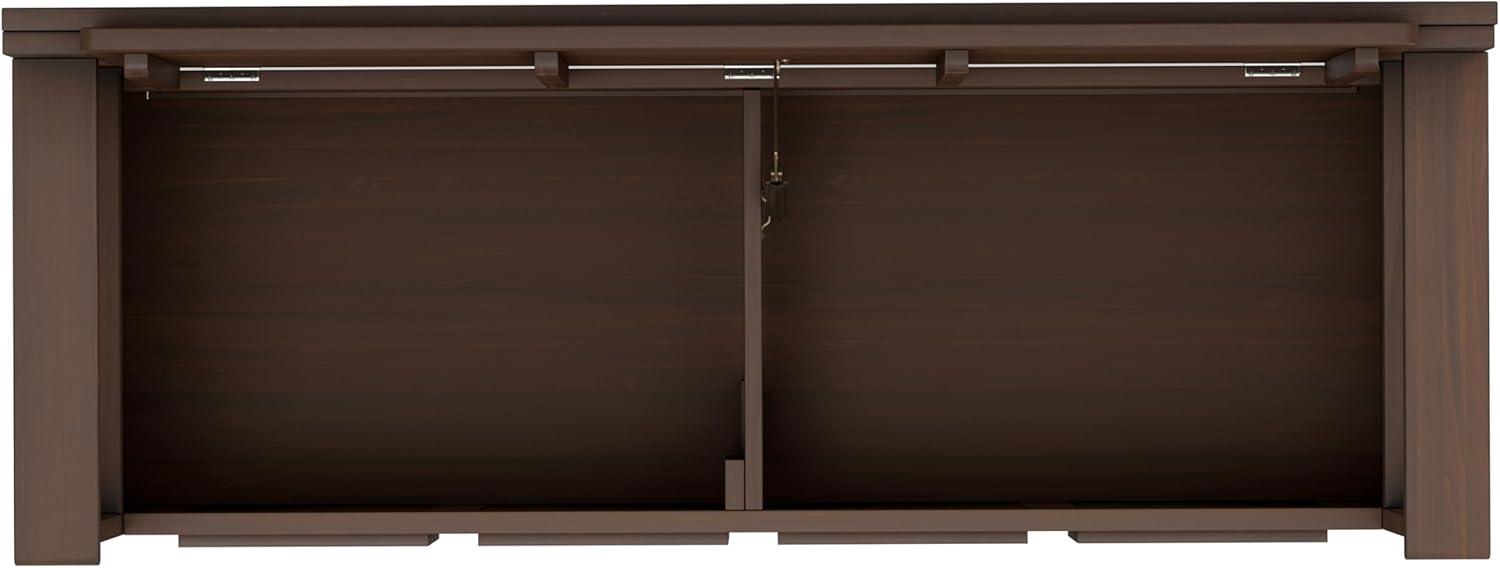 Simpli Home Amherst 48"W Solid Wood Entryway Storage Bench with Lift-Top Lid and Dual Compartments