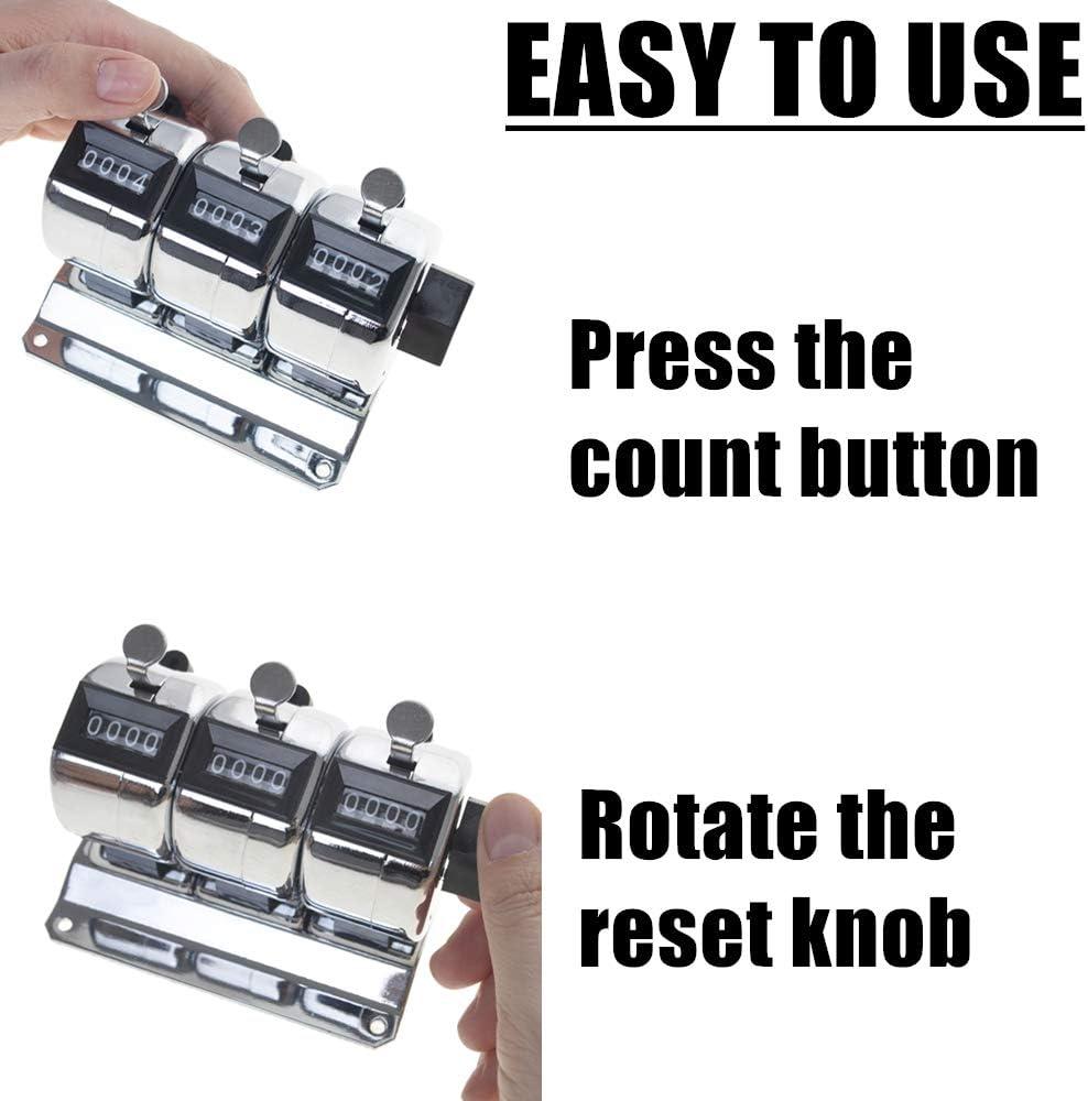 Toptie 3-Unit Desktop Tally Counter, Counter Clicker with Base, for Event, People, Inventory