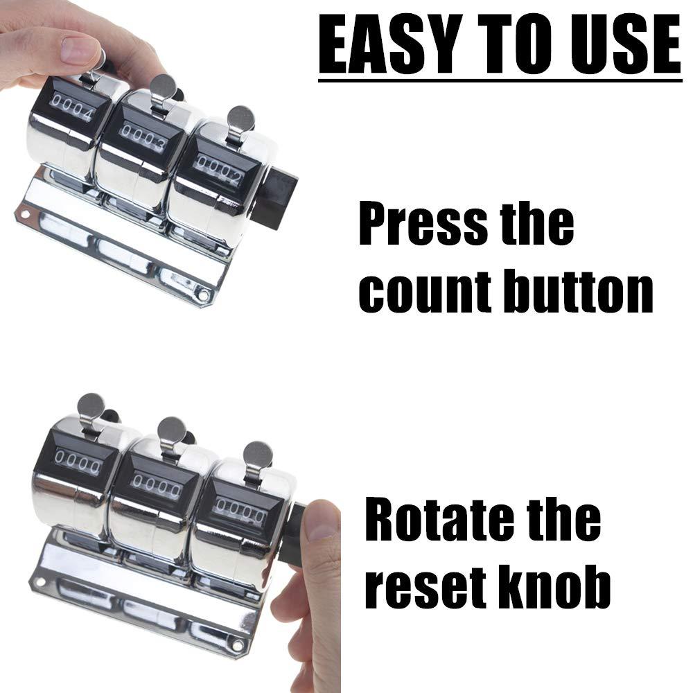 Toptie 3-Unit Desktop Tally Counter, Counter Clicker with Base, for Event, People, Inventory