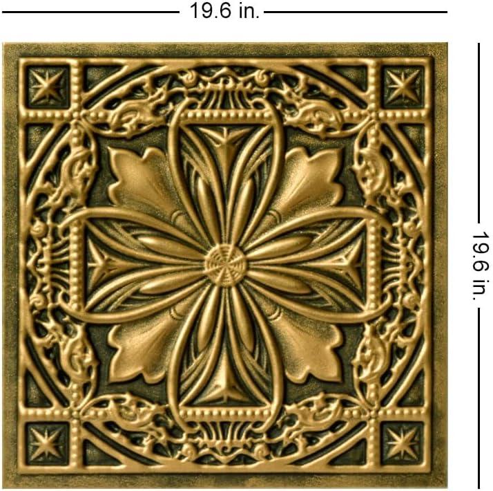 Lucas's Shield 19.63'' L x 19.63'' W Textured Polystyrene Glue Up Ceiling Tile (Set of 96)