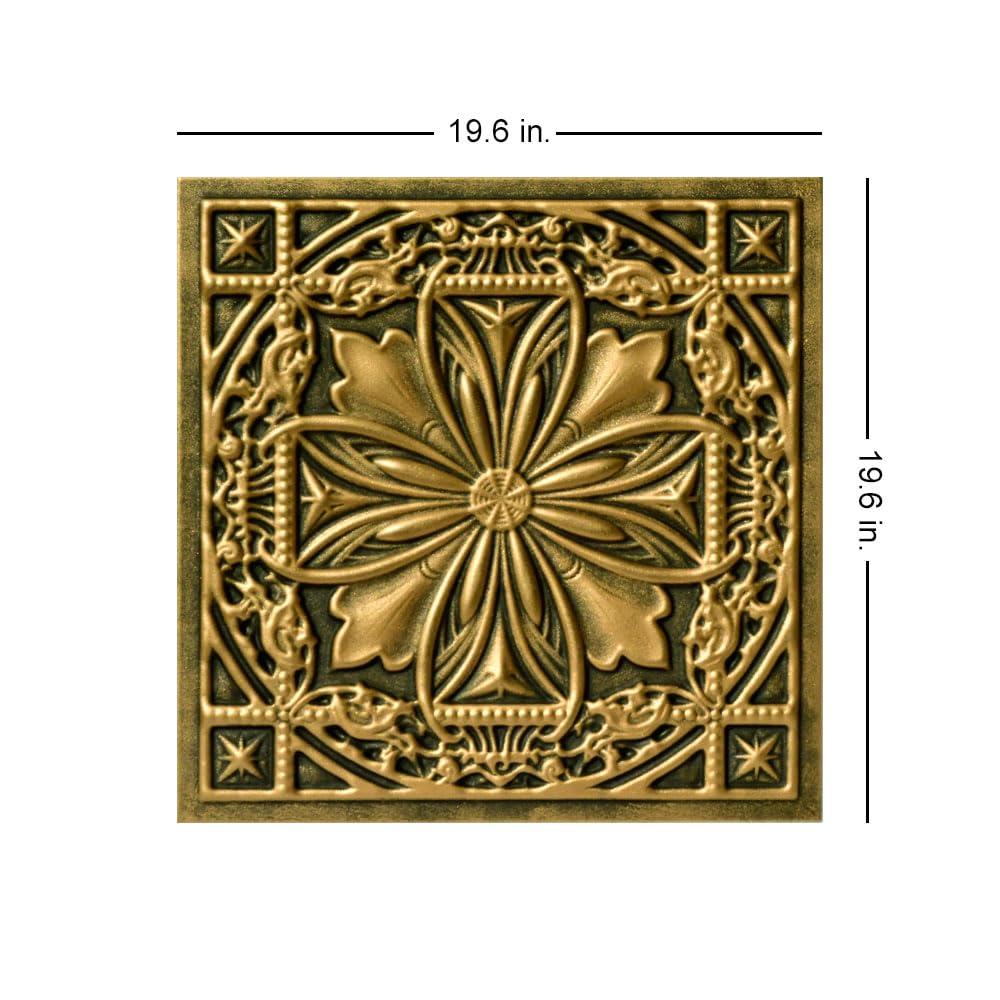 Lucas's Shield 19.63'' L x 19.63'' W Textured Polystyrene Glue Up Ceiling Tile (Set of 96)