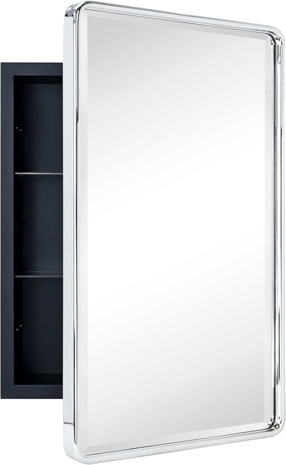 TEHOME Eldee Surface Mount Rectangular Metal Framed Bathroom Medicine Cabinet with Mirror