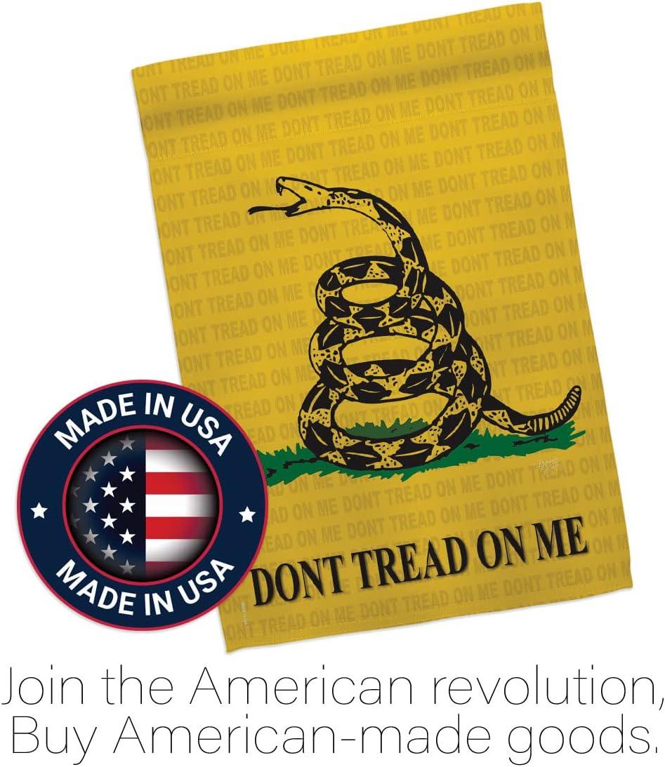 28 x 40 in. Gadsden American USA Historic Vertical House Flag with Double-Sided Decorative Banner Garden Yard Gift