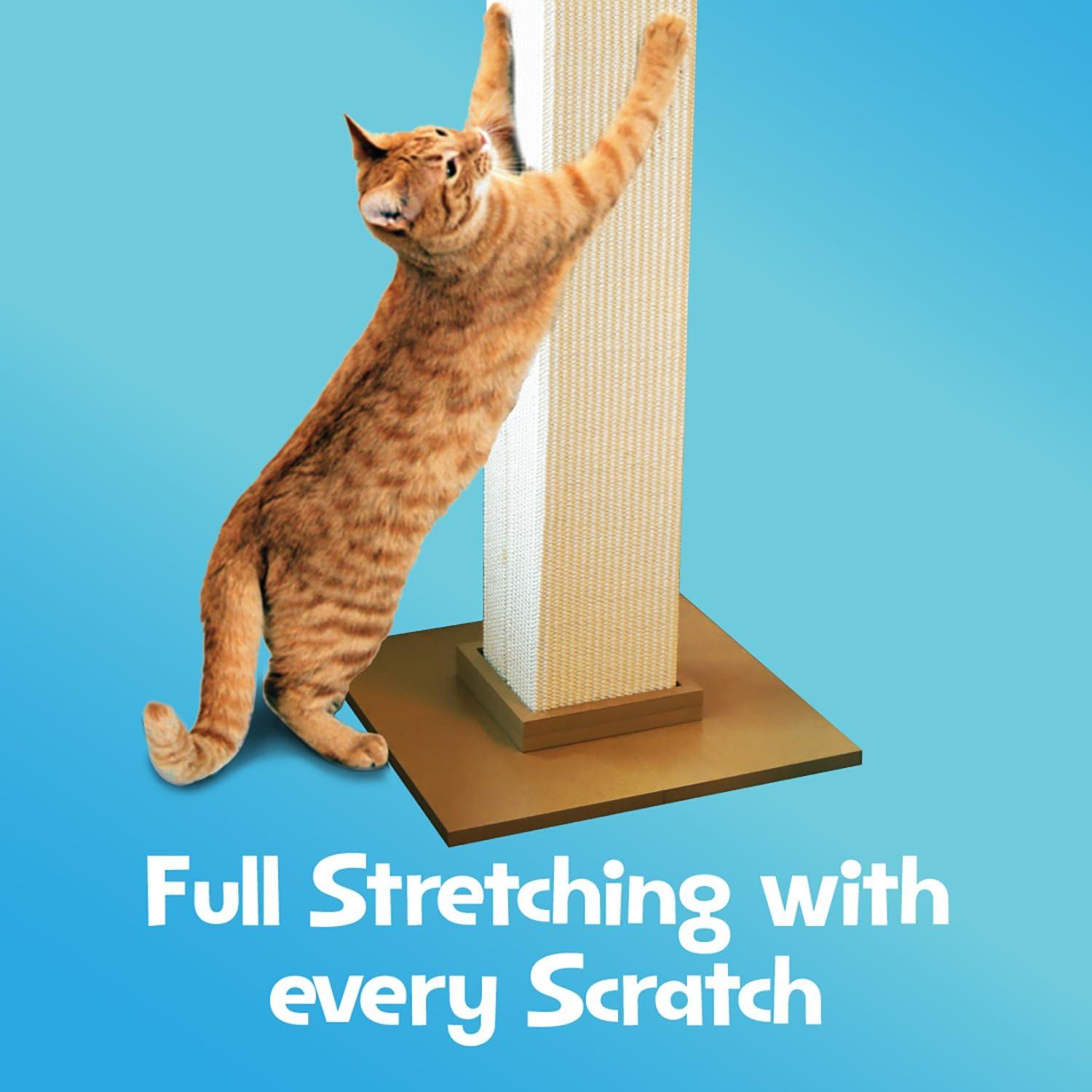 Beige 32-Inch Sisal Freestanding Cat Scratching Post