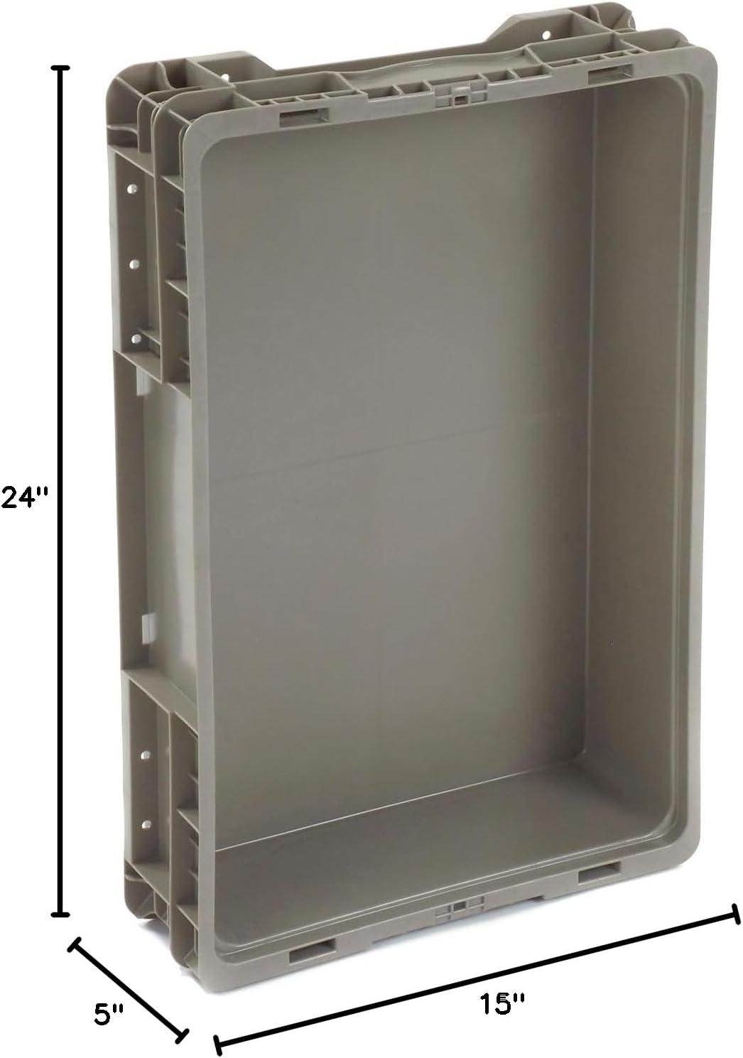 Quantum Storage Systems Stacker Straight Wall Container, 24"L X 15"W X 5"H, Up To 175 Lbs.