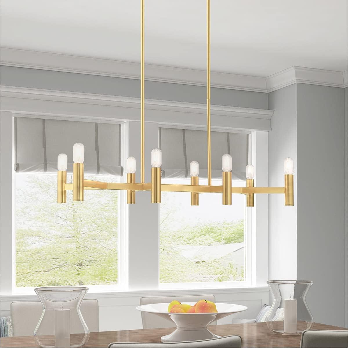 Livex Lighting Copenhagen 8 - Light Chandelier in  Satin Brass