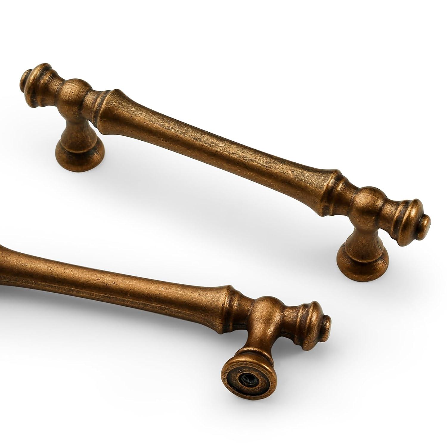 Asidrama 10 Pack Brushed Brass Cabinet Knobs - Gold Dresser & Drawer Knobs for Kitchen Cabinet Hardware