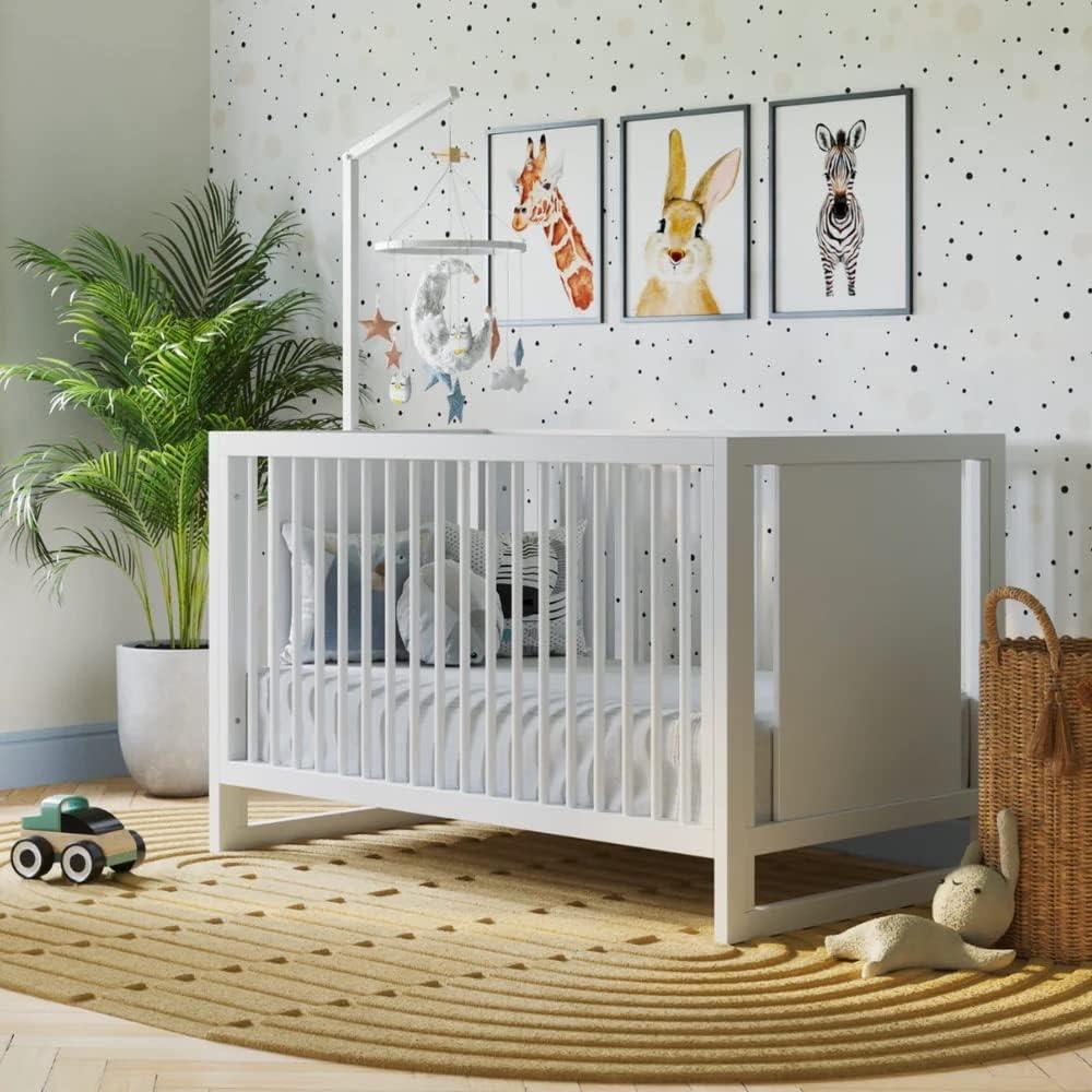 Nurture& Baby, Toddler Convertible Crib | 3 Adjustable Heights (Toddler Guardrail Not Included)